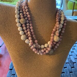 Vintage Alice Kuo Chunky, Multi Metal Bead Choker, Primitive 4 strand